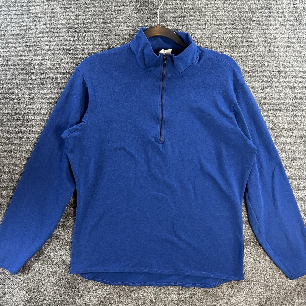 Patagonia Men's Capilene 1/4 Zip Mock Neck Top Size L Blue Base Layer USA Made